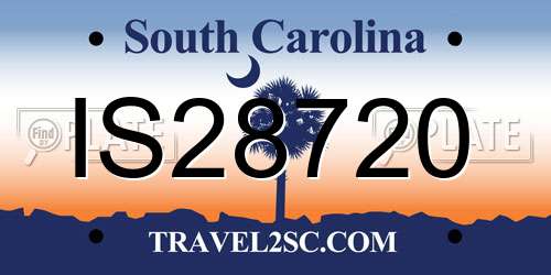 IS28720 South Carolina License Plate