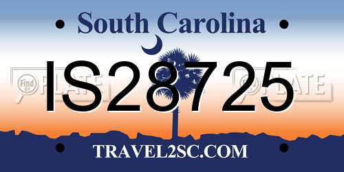 IS28725 South Carolina License Plate