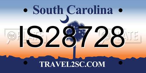 IS28728 South Carolina License Plate