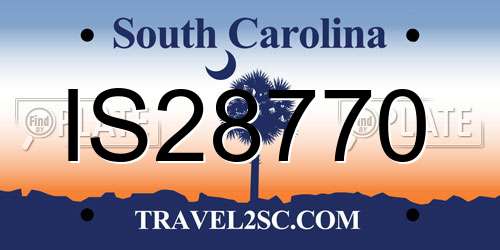 IS28770 South Carolina License Plate