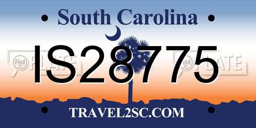IS28775 South Carolina License Plate
