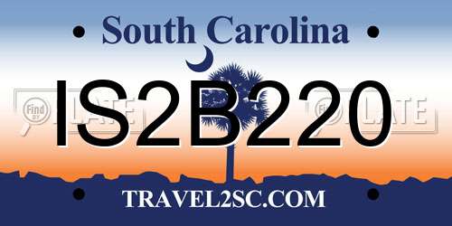 IS2B220 South Carolina License Plate