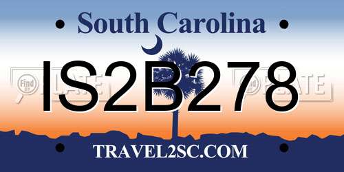 IS2B278 South Carolina License Plate