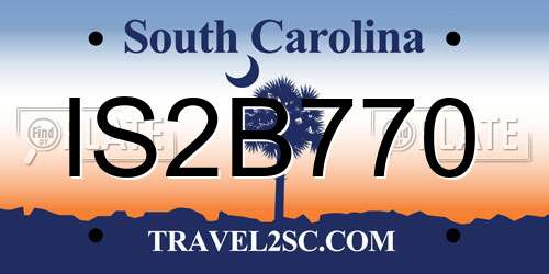 IS2B770 South Carolina License Plate