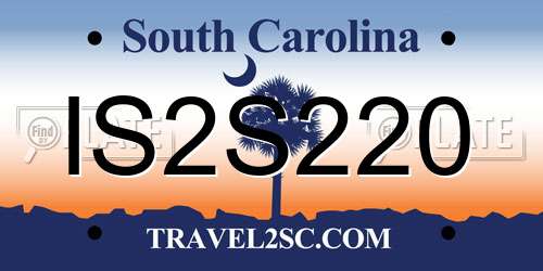 IS2S220 South Carolina License Plate
