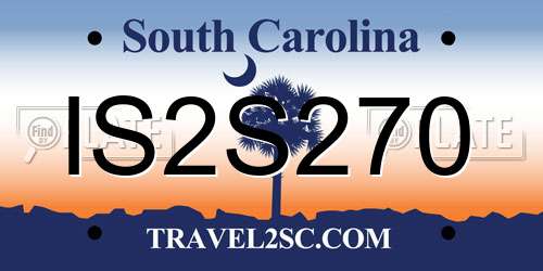 IS2S270 South Carolina License Plate