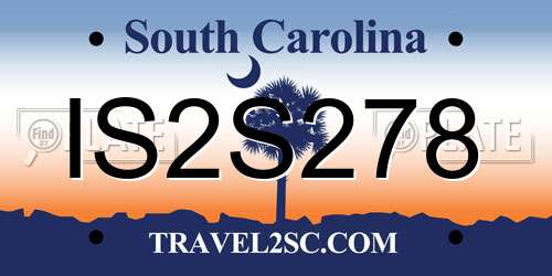 IS2S278 South Carolina License Plate