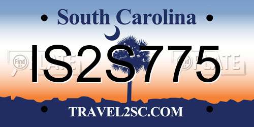 IS2S775 South Carolina License Plate