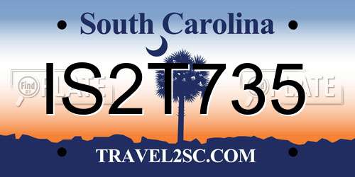 IS2T735 South Carolina License Plate