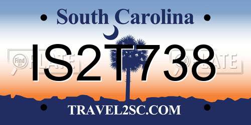 IS2T738 South Carolina License Plate