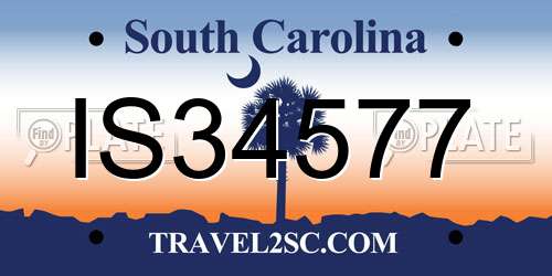 IS34577 South Carolina License Plate