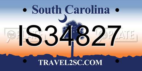 IS34827 South Carolina License Plate