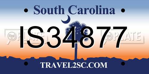 IS34877 South Carolina License Plate