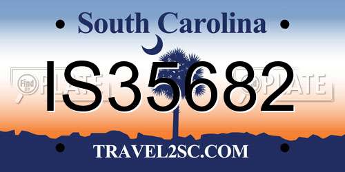 IS35682 South Carolina License Plate