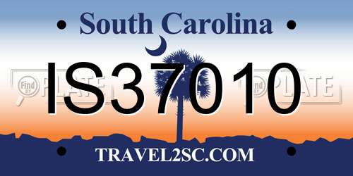 IS37010 South Carolina License Plate
