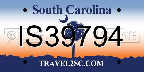 IS39794 South Carolina License Plate