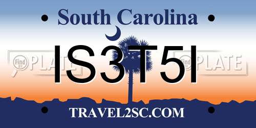 IS3T5I South Carolina License Plate