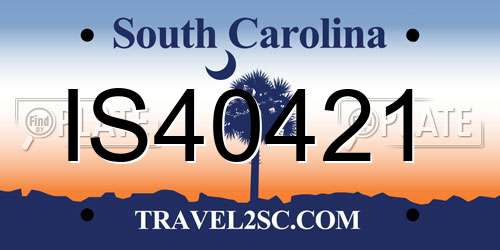 IS40421 South Carolina License Plate