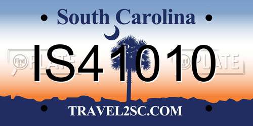 IS41010 South Carolina License Plate