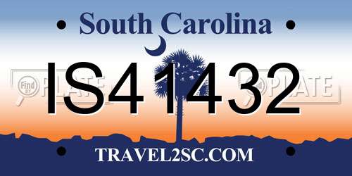 IS41432 South Carolina License Plate