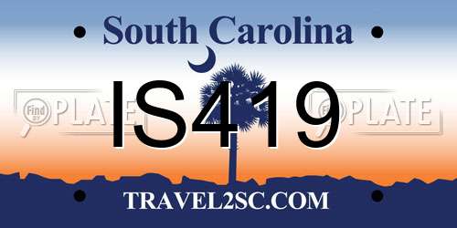 IS419 South Carolina License Plate