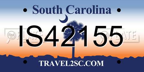 IS42155 South Carolina License Plate