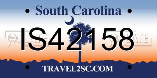 IS42158 South Carolina License Plate