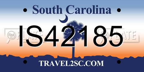 IS42185 South Carolina License Plate