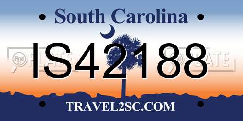 IS42188 South Carolina License Plate
