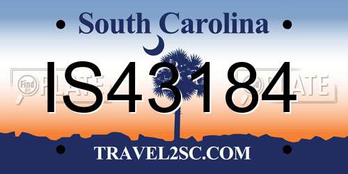 IS43184 South Carolina License Plate