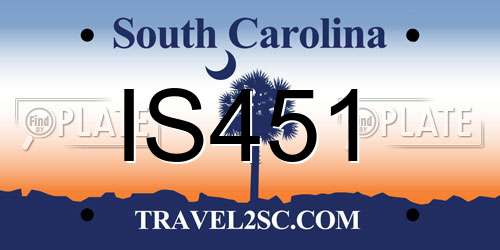 IS451 South Carolina License Plate