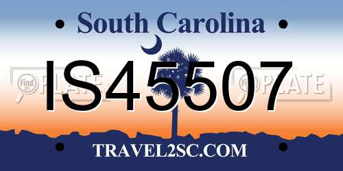 IS45507 South Carolina License Plate