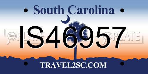 IS46957 South Carolina License Plate