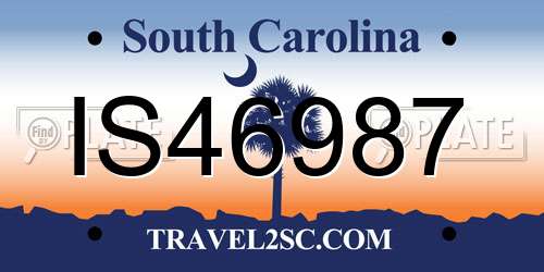 IS46987 South Carolina License Plate