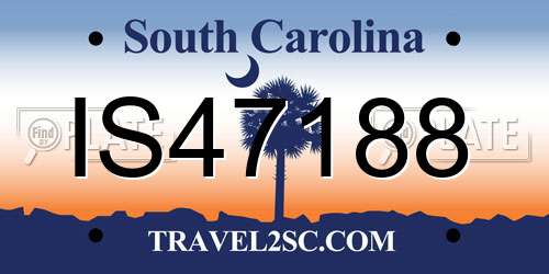 IS47188 South Carolina License Plate