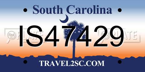 IS47429 South Carolina License Plate
