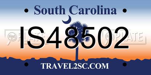 IS48502 South Carolina License Plate