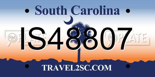 IS48807 South Carolina License Plate