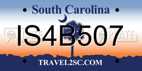 IS4B507 South Carolina License Plate