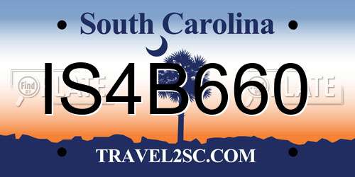 IS4B660 South Carolina License Plate
