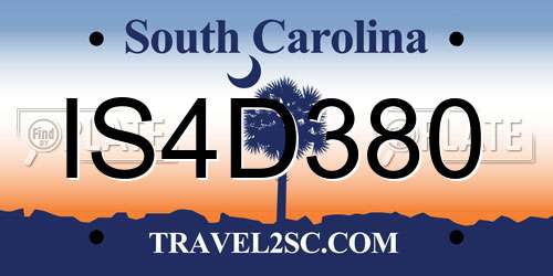 IS4D380 South Carolina License Plate