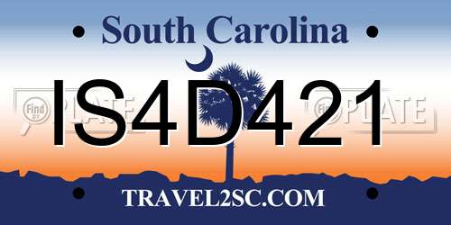 IS4D421 South Carolina License Plate