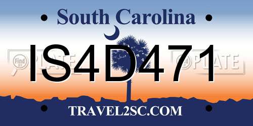 IS4D471 South Carolina License Plate
