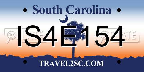 IS4E154 South Carolina License Plate