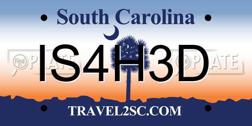 IS4H3D South Carolina License Plate