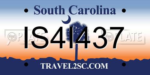 IS4I437 South Carolina License Plate