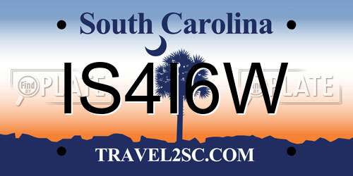 IS4I6W South Carolina License Plate