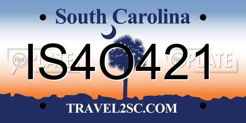 IS4O421 South Carolina License Plate