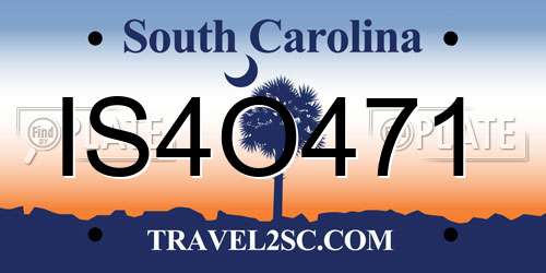 IS4O471 South Carolina License Plate