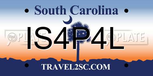 IS4P4L South Carolina License Plate